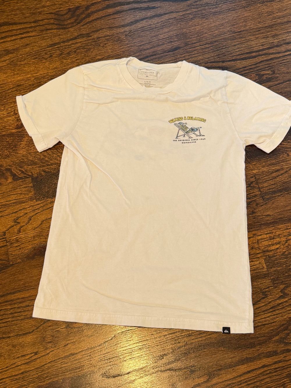 Quicksilver Vintage Surf Graphic Crewneck T-Shirt - Cream